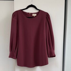 MELLODAY Deep Burgundy Blouse